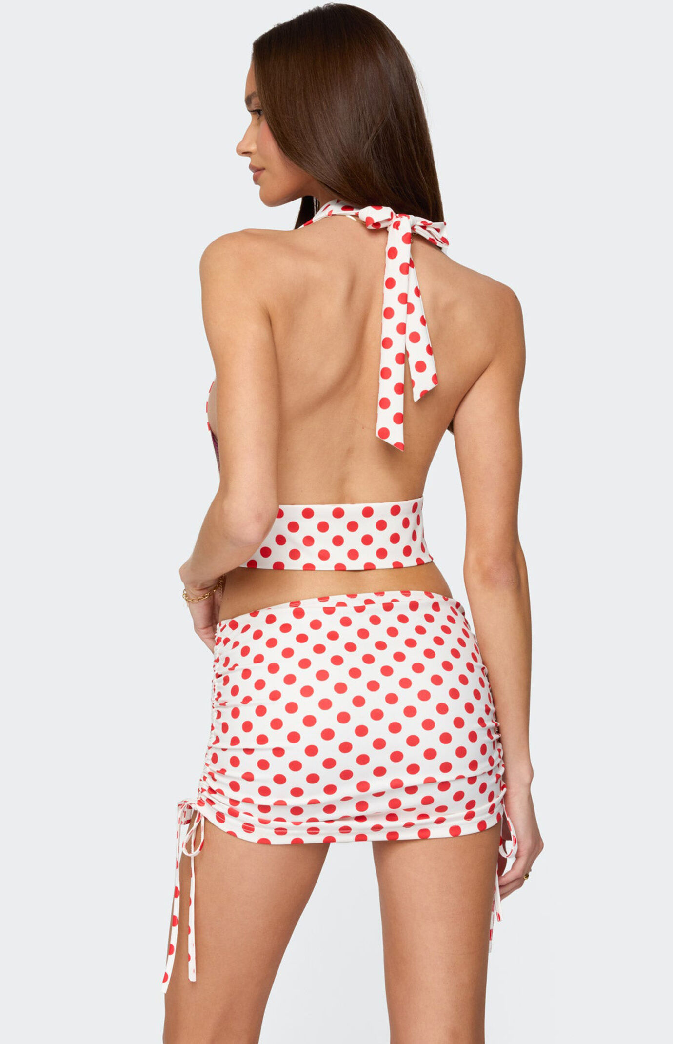 Edikted Zoe Polka Dot Cowl Neck Top