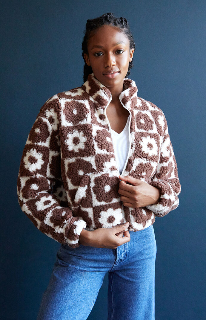 Printed on sale sherpa jacket