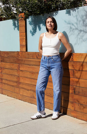Light Blue Straight Leg Jeans image number 1