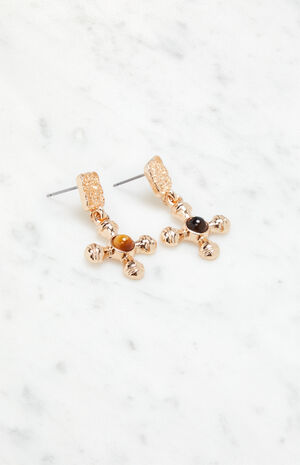 Gemstone Cross Earrings image number 2