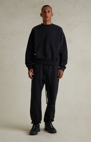 Jet Black Classic Fleece Crew Neck Sweatshirt image number 6