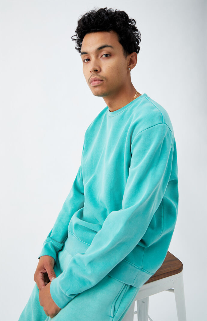 Green Vintage Wash Crew Neck Sweatshirt