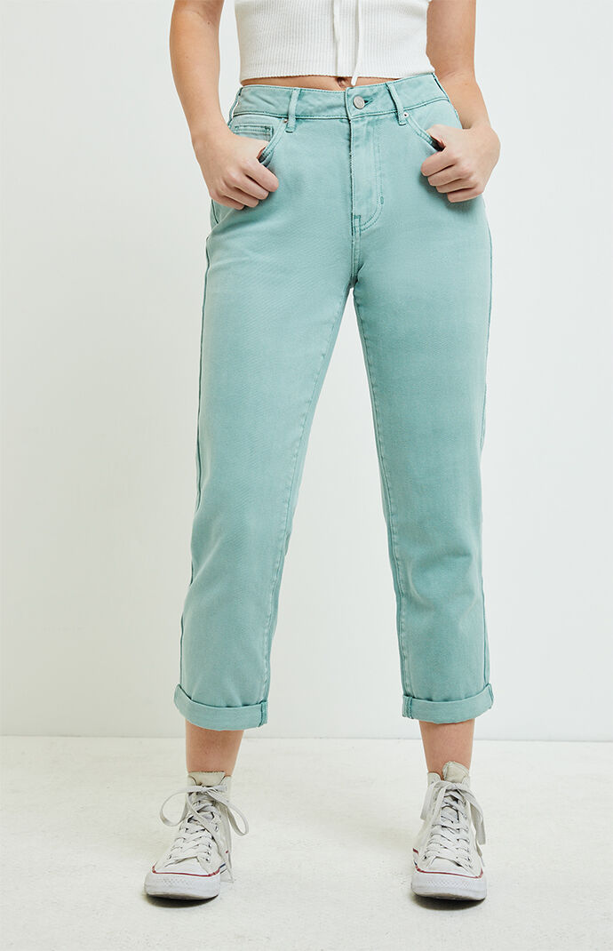 green mom jeans