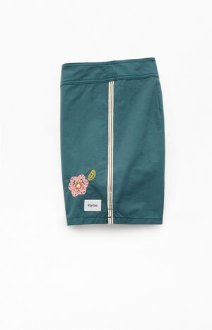 Slate Blue Heritage Flower 7" Boardshorts image number 3