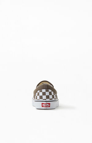 Brown Checkered Classic Slip-On Shoes image number 3