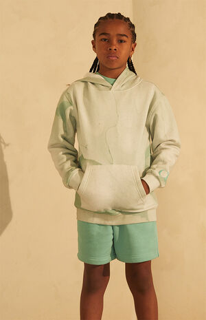 Kids Green Marble Pullover Hoodie image number 2