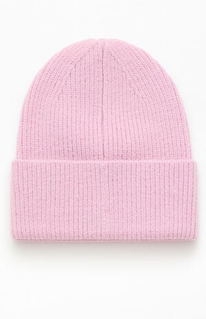 Pink Ribbed Beanie image number 1