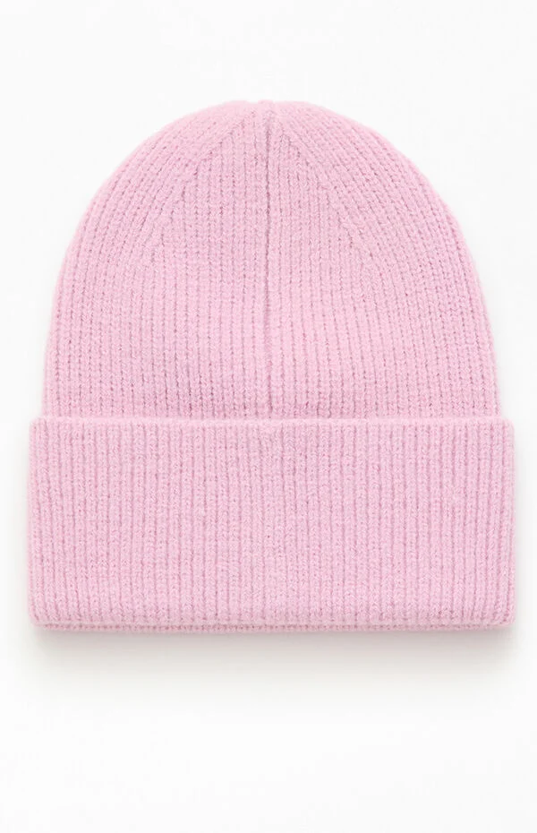 Pacsun Pink Ribbed Beanie | Pacsun display picture 3