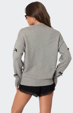 Satin Bow Oversized Sweater image number 5