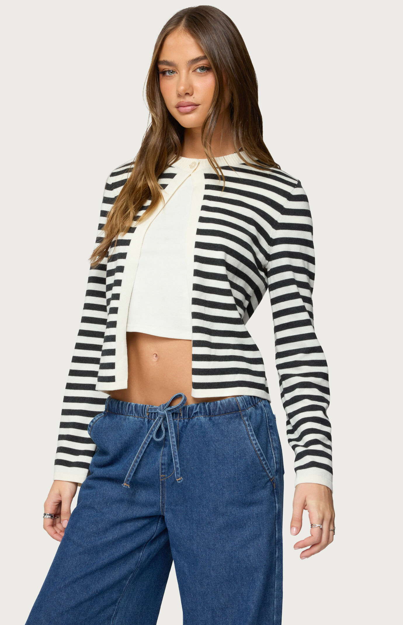 Edikted Jenie Split Front Knit Cardigan