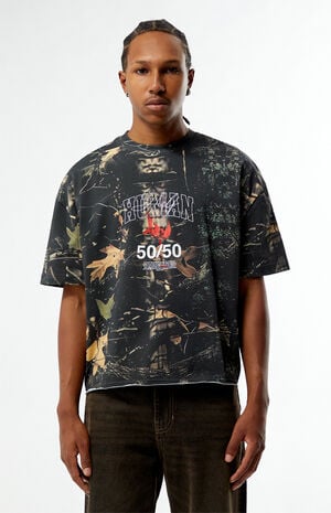 Human 50 50 Camo Cropped Boxy T-Shirt image number 1