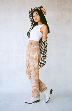 Brown High Waisted Carpenter Pants image number 2