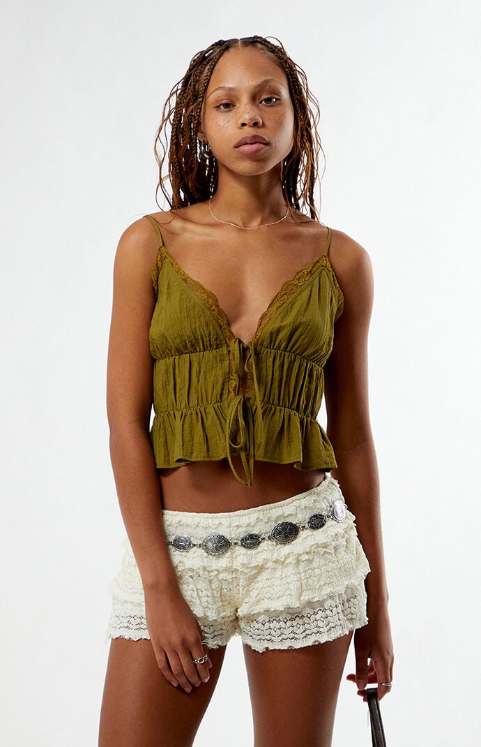 [SOMEWHERE BUTTER]★24SS★韓国人気★Lace cancan shorts Lace cancan shorts - ivory - SOMEWHERE BUTTER.