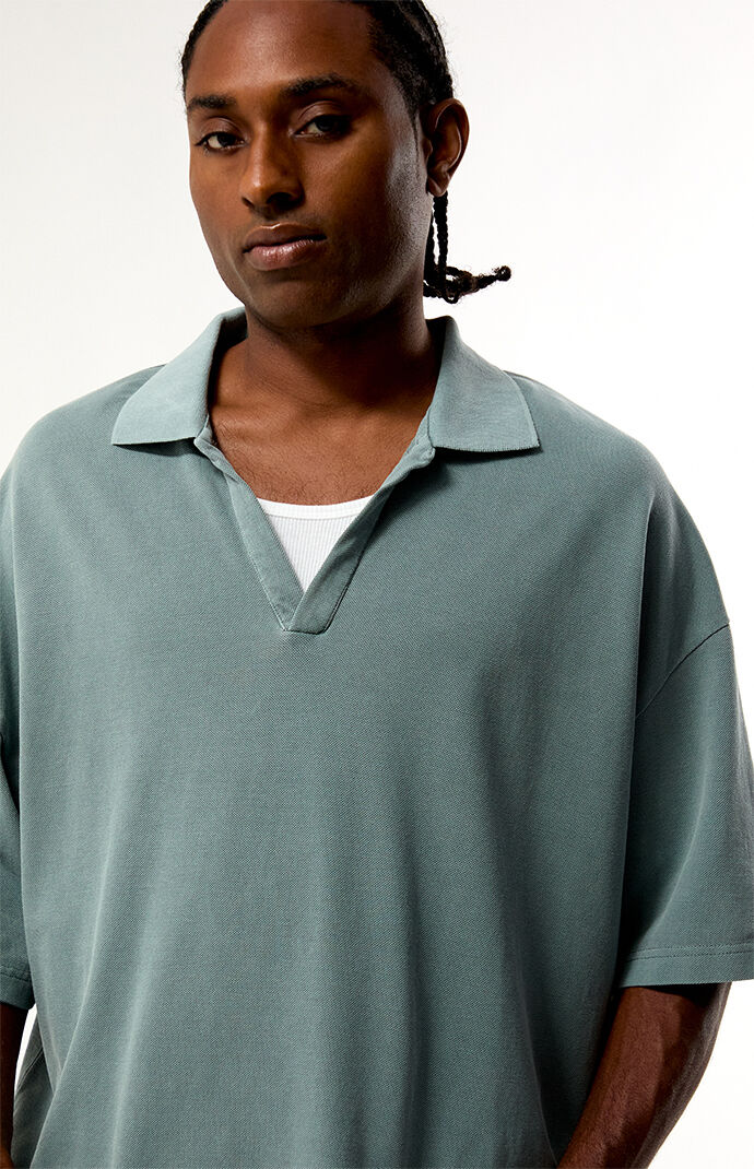 Pacsun Blue Solid Polo Shirt