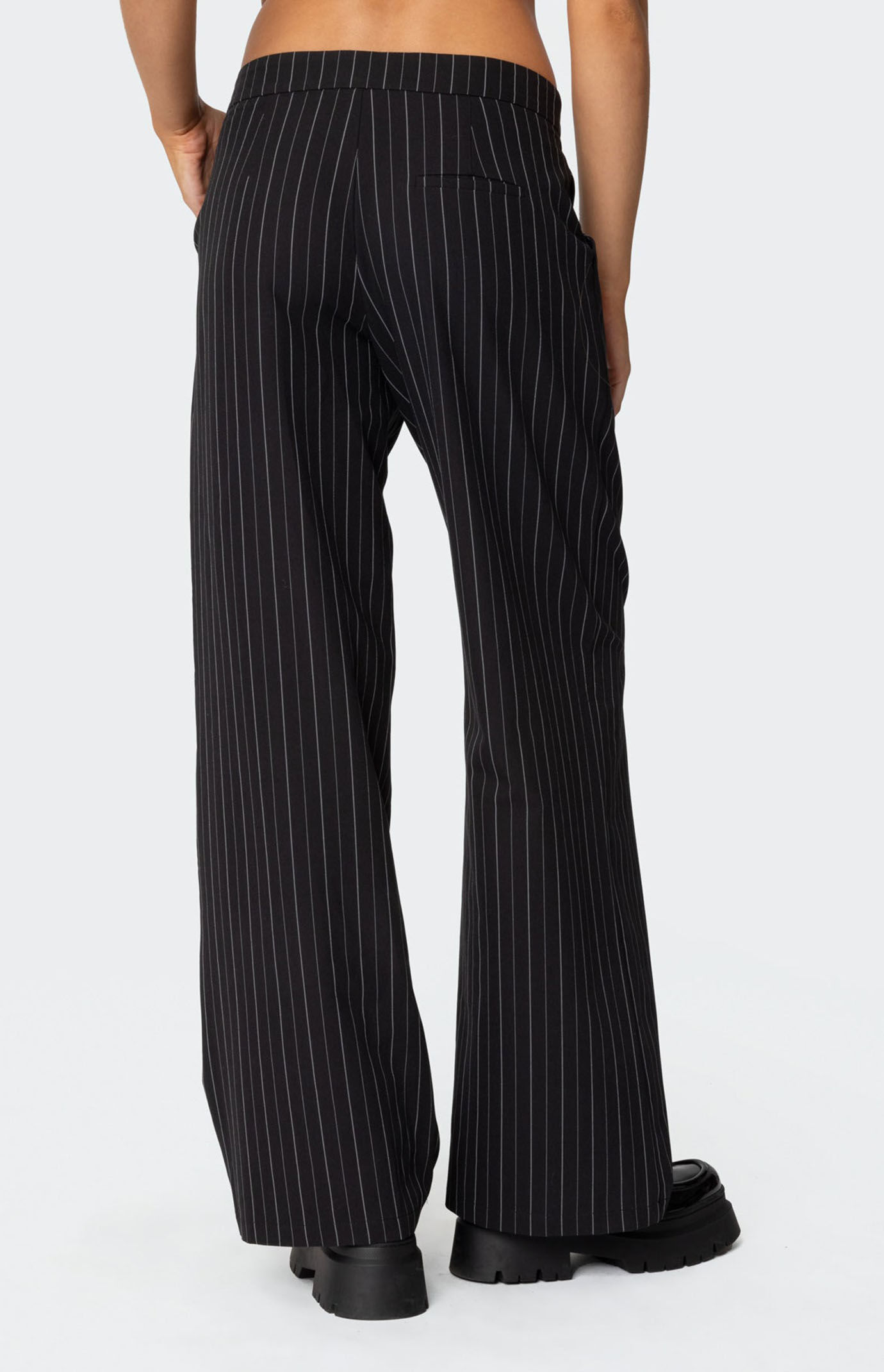 パンツ Pinstriped Tailored Pants With Skirt Overlay Jean Paul Gaultier Women's' Pinstriped Tailored Pants With