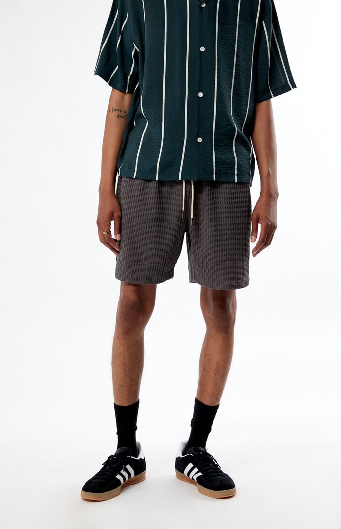 Pacsun Charcoal Gray Waffle Knit Shorts | Pacsun