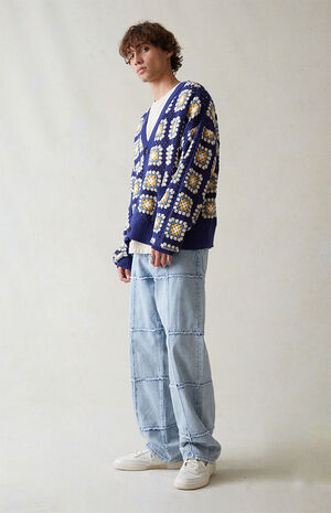 Eco Indigo Baggy Paneled Jeans image number 1