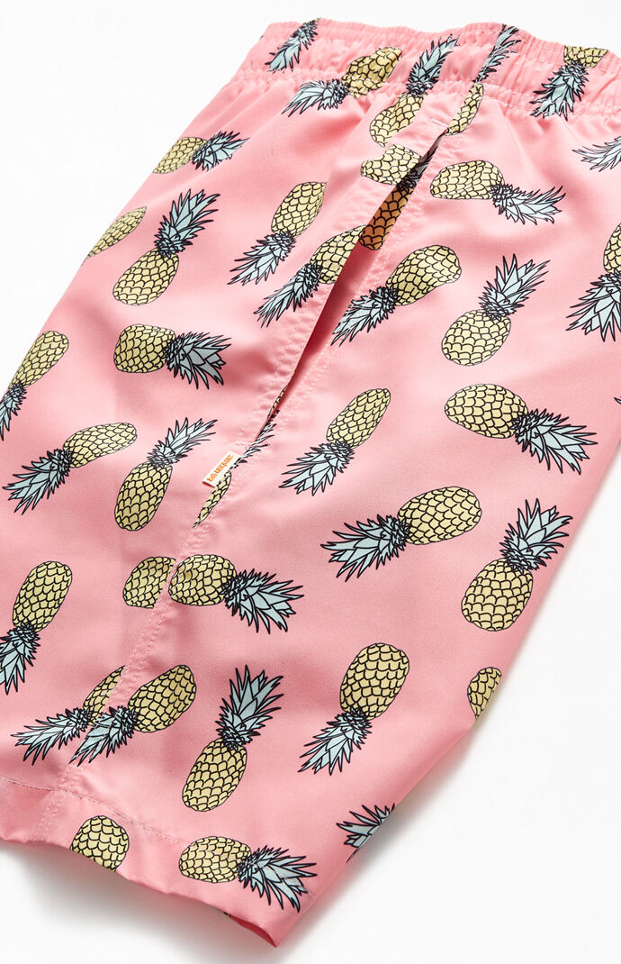 Pineapple Print 17" Swim Trunks