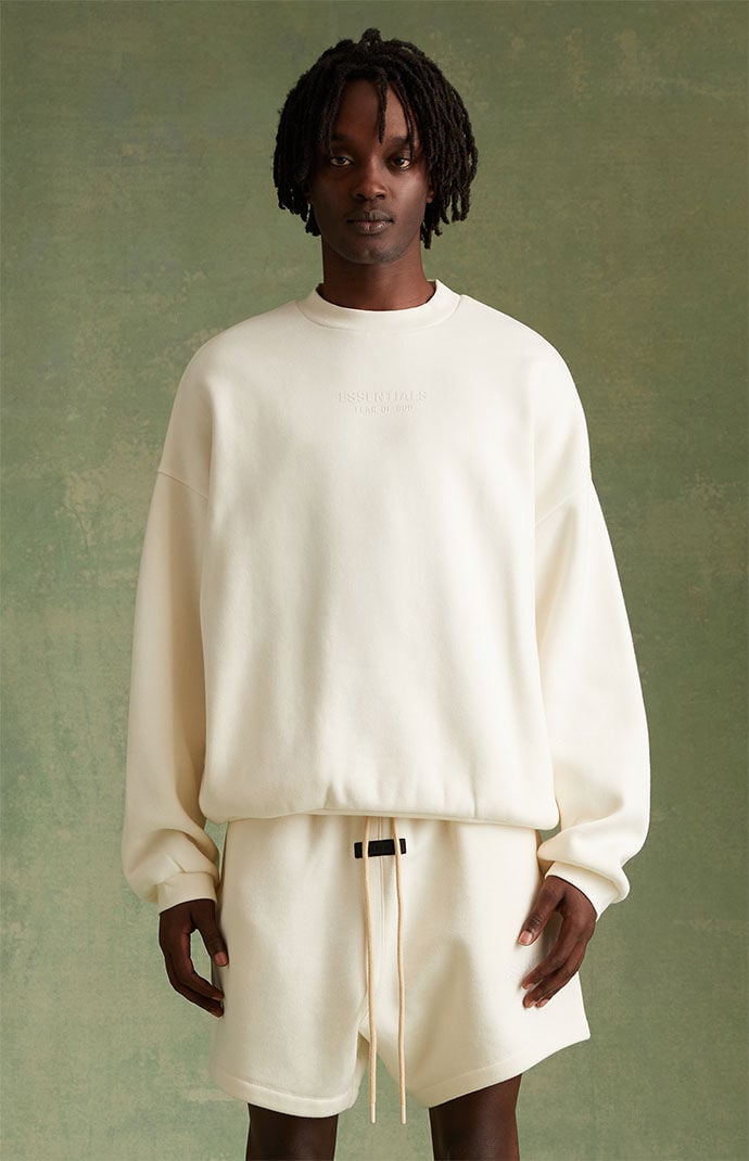 Fear of God Essentials Cloud Dancer Crew Neck Sweatshirt PacSun
