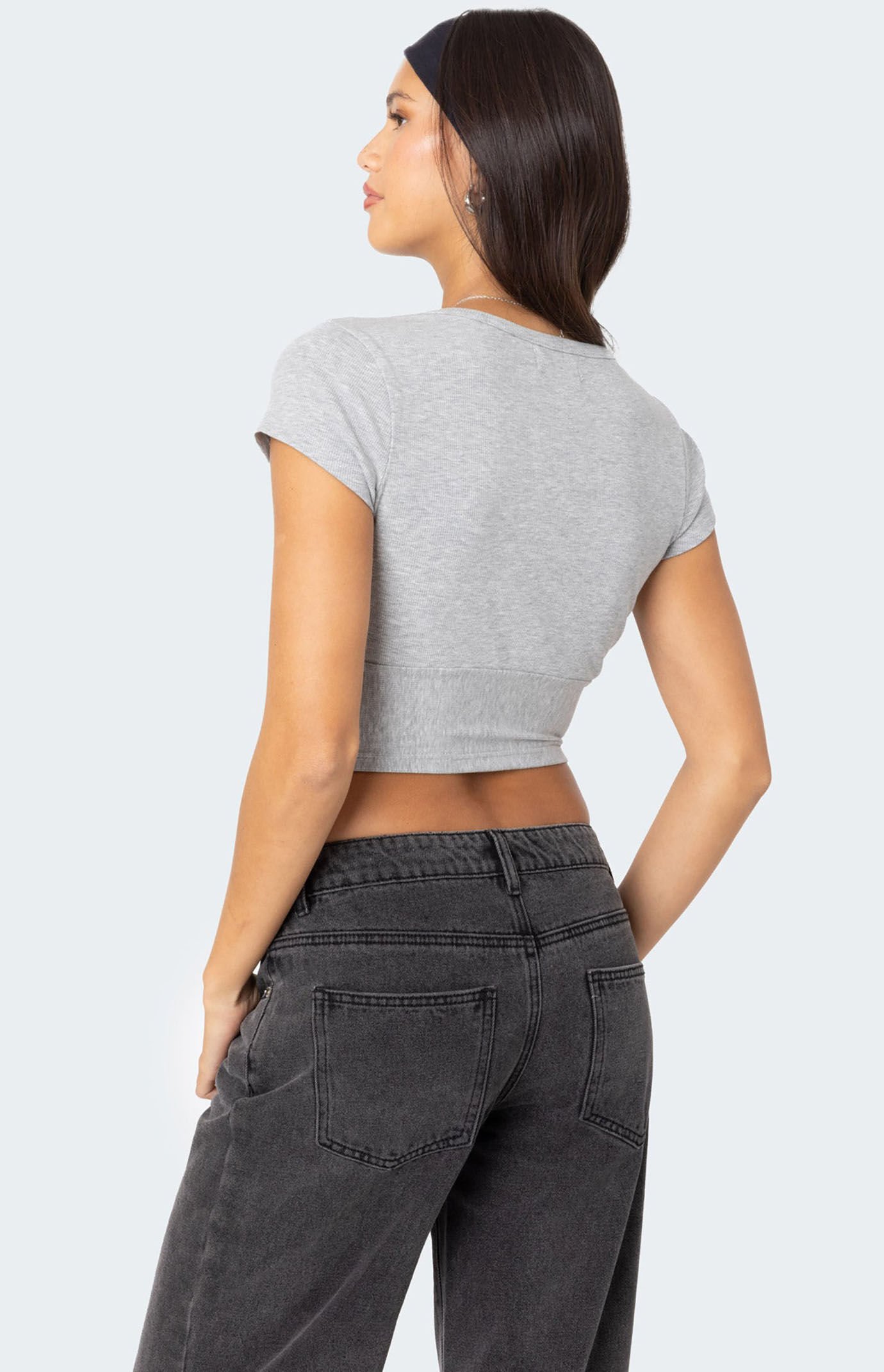 Edikted Deep V Neck Crop Top