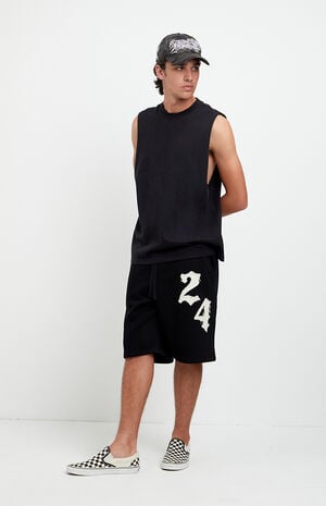 24 Applique Fleece Baggy Sweat Shorts image number 1