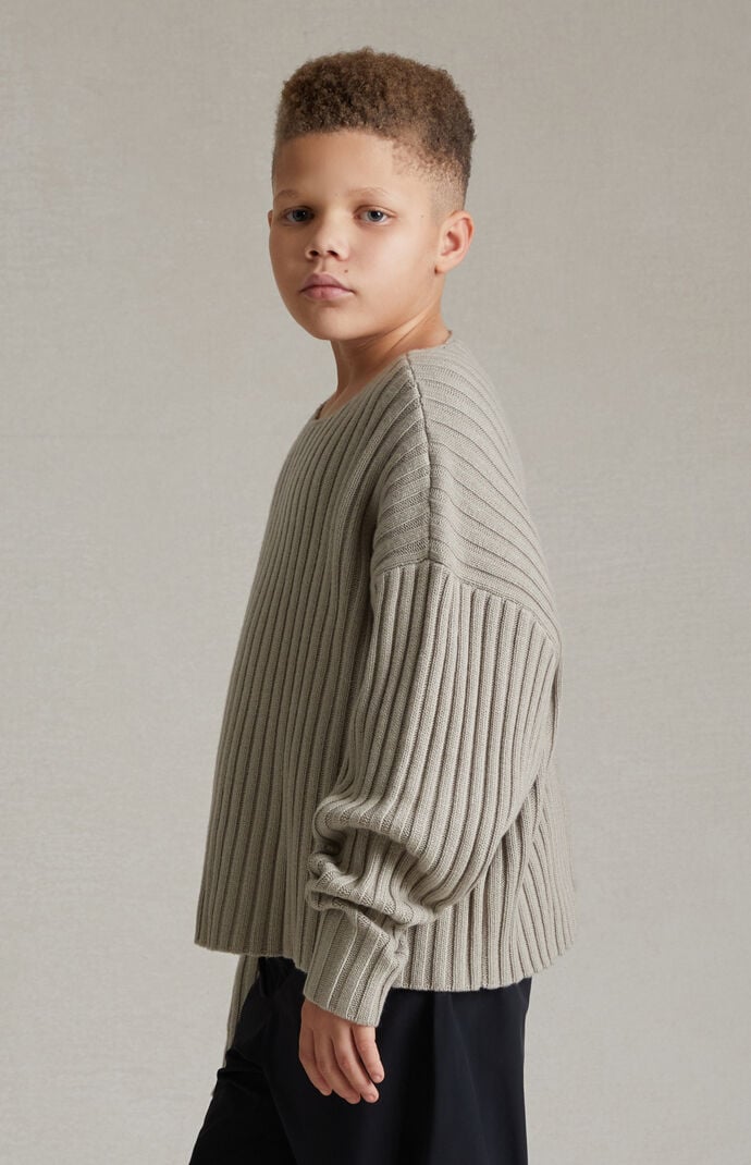Fear of God ESSENTIALS Kids Seal Raw Neck Sweater | Pacsun