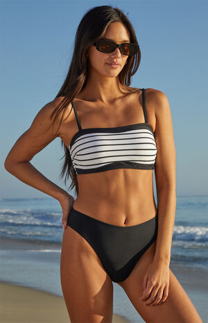 x JoJo Escaping Striped Bralette Bikini Top image number 2