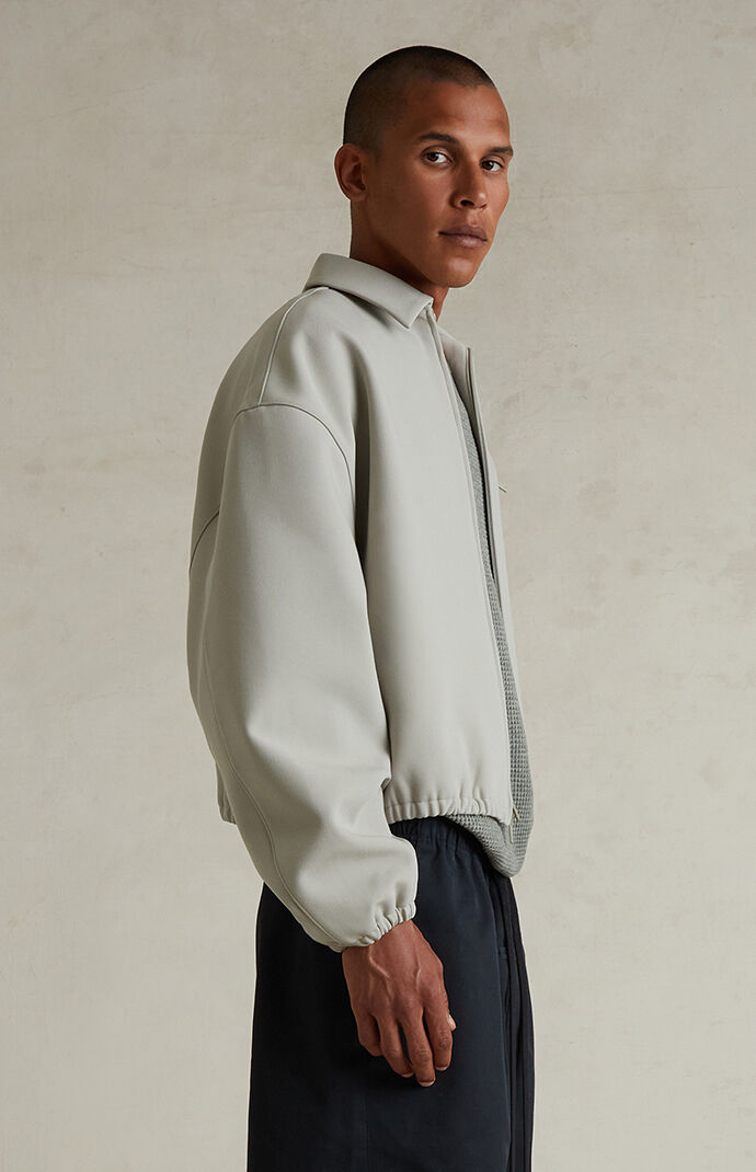 ジャケット・アウター Stone  Canvas Double Zip Jacket Fear of God ESSENTIALS Abbey Stone Bonded Canvas Zip Up Jacket