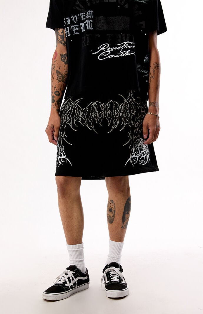 Civil Black Thorn Of The Stem Sweat Shorts | Pacsun