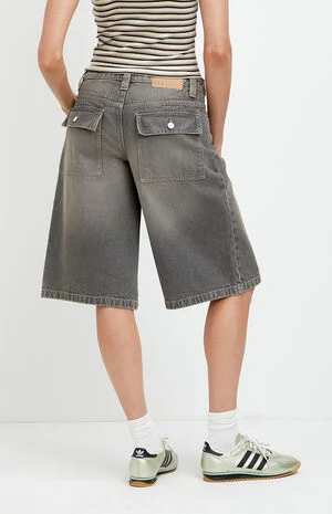 Peyton Extreme Jorts Button Pocket Gray image number 4