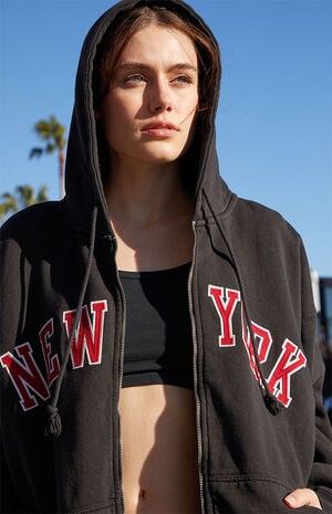 Black Christy New York Full Zip Hoodie image number 5