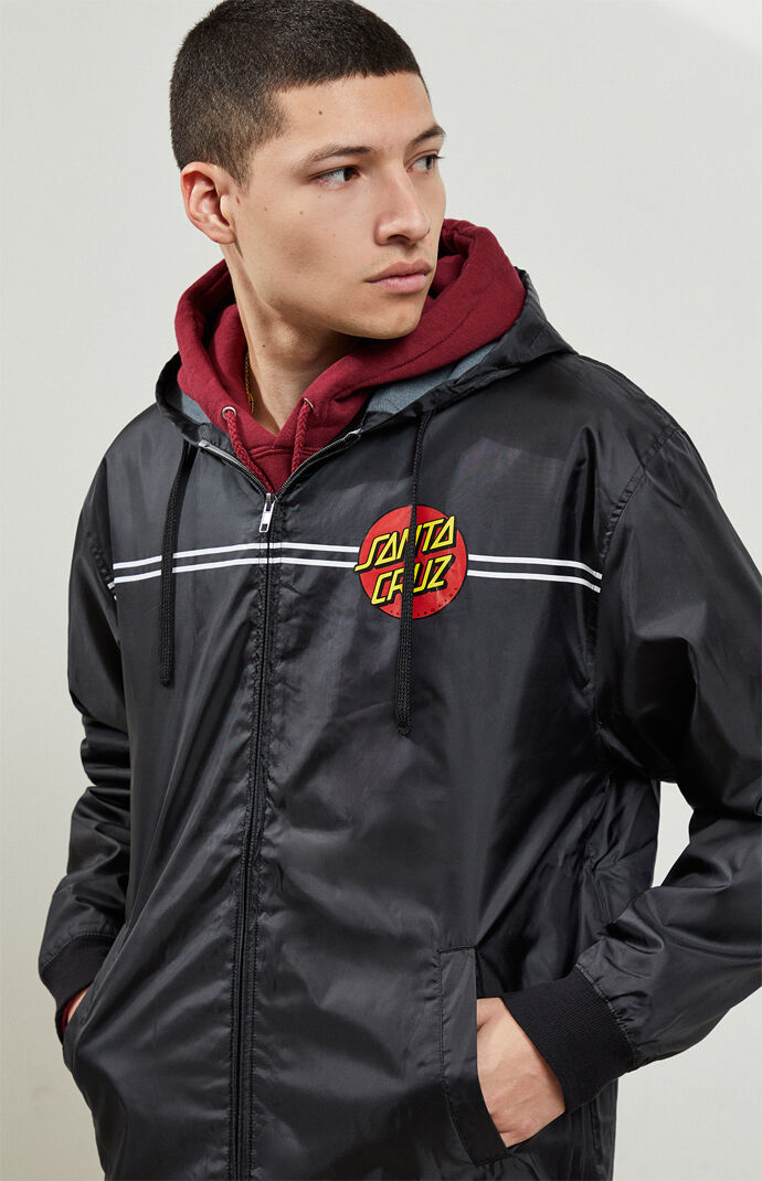 Dot Hooded Zip-Up Windbreaker