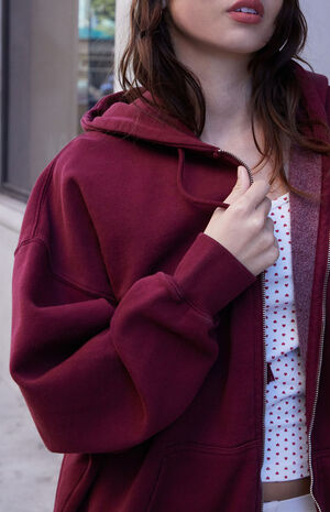 Burgundy Christy Full Zip Hoodie image number 3