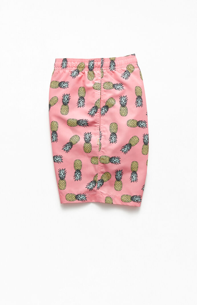 Pineapple Print 17" Swim Trunks