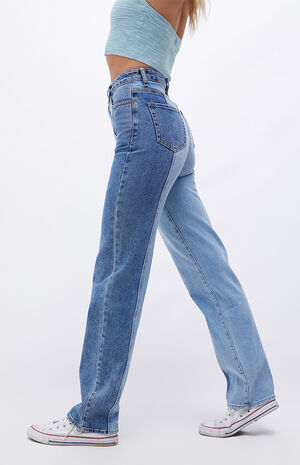 Eco Two-Tone '90s Boyfriend Jeans image number 2