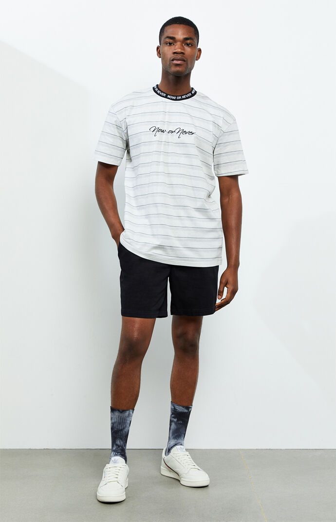 Black Stretch Twill Volley Shorts