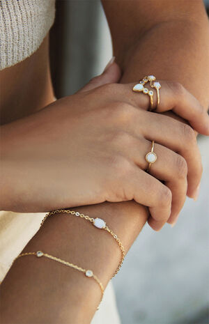 Opal & Crystal Gold Bracelet image number 2