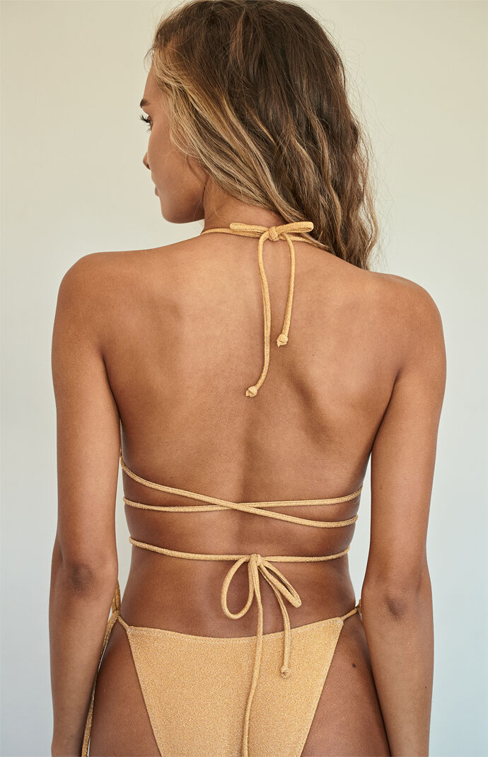 Fiji Lurex Wrap Triangle Bikini Top