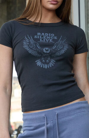 Black Hailie Radio Silence T-Shirt image number 2