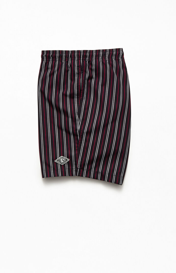 Navy Pinstripe 17" Swim Trunks
