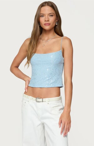 Metallic & Sequin Texture Tank Top image number 1
