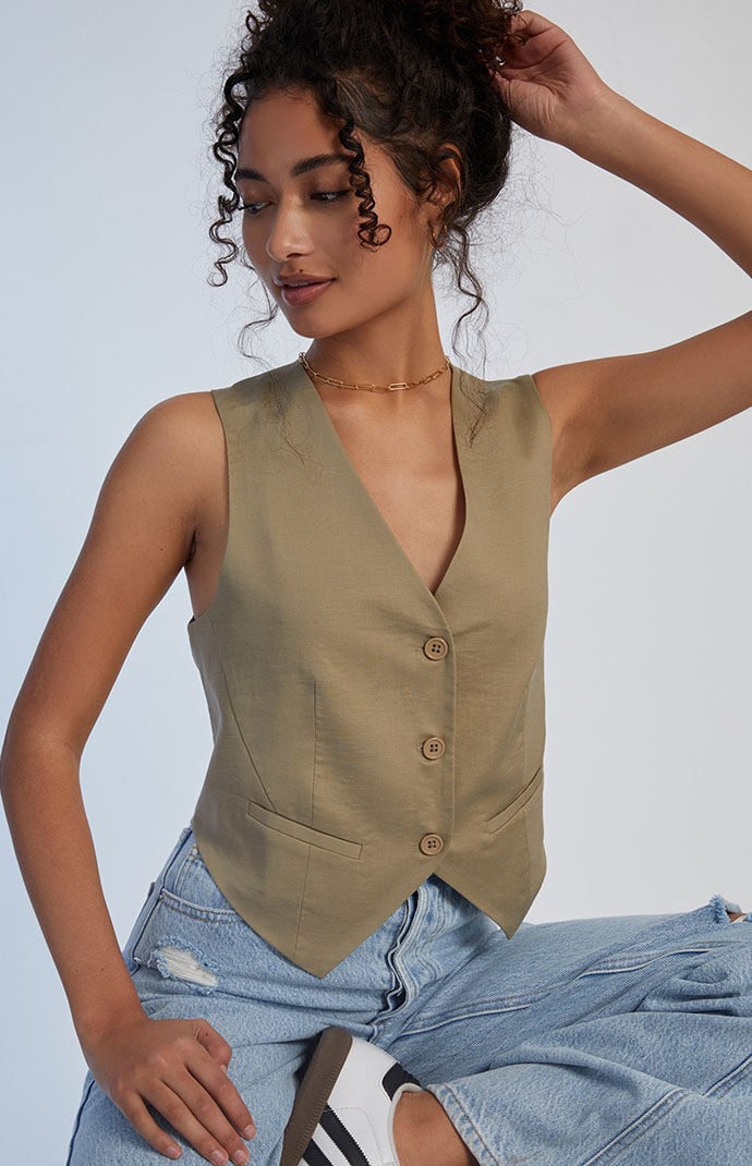 LA Hearts Fitted Suit Vest PacSun