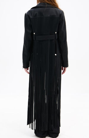 Coop Black Fringe Faux Leather Moto Jacket image number 3