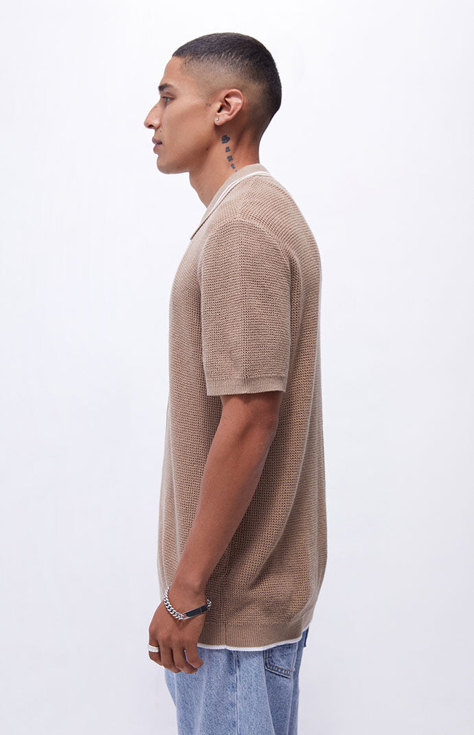 トップス Open-Knit Button-Through Shirt Pacsun Open Knit Button Up Shirt | PacSun