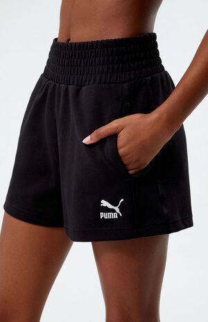 Black T7 High Waisted Shorts image number 2