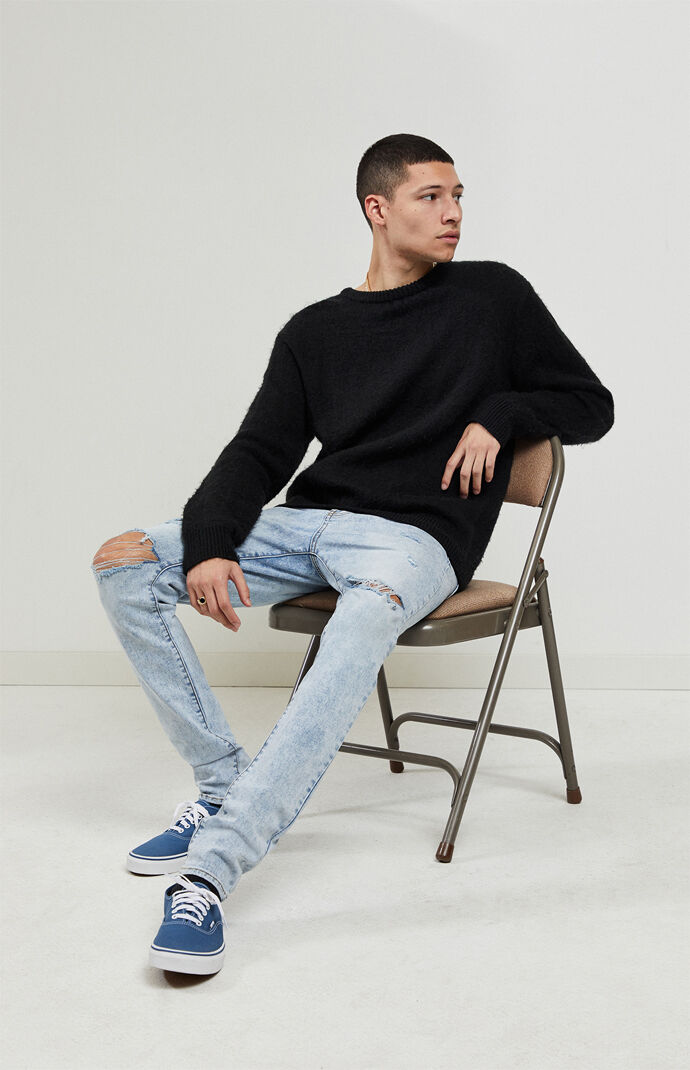 Light Ripped Stacked Skinny Jeans
