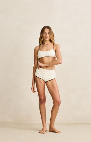 Cream Contrast Tank Bikini Top image number 4