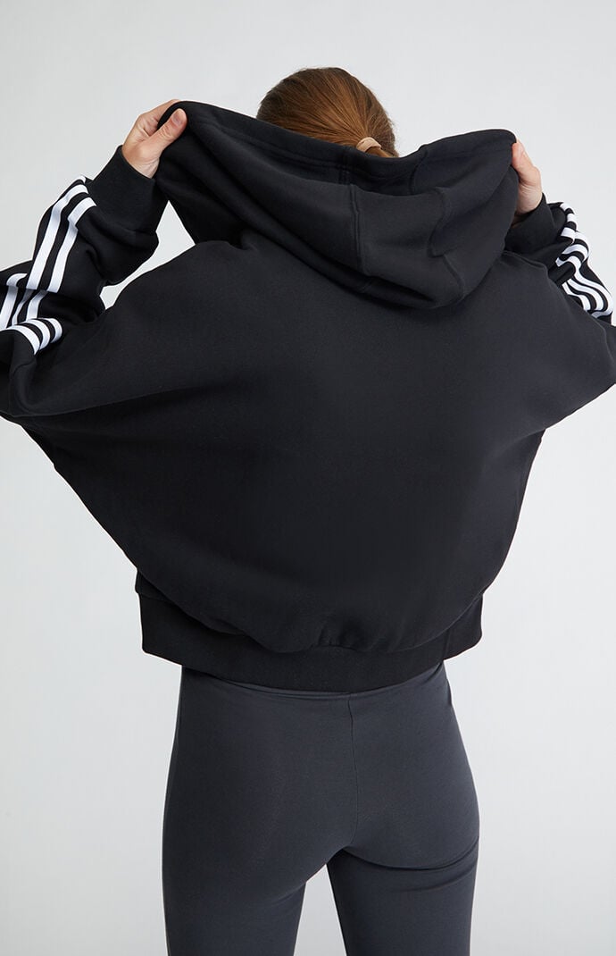 adidas Black Adicolor Cropped Hoodie PacSun