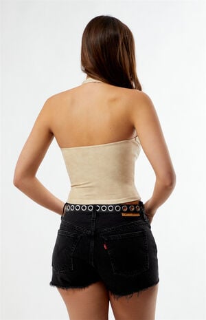 Delilah Faux Suede Halter Top image number 4