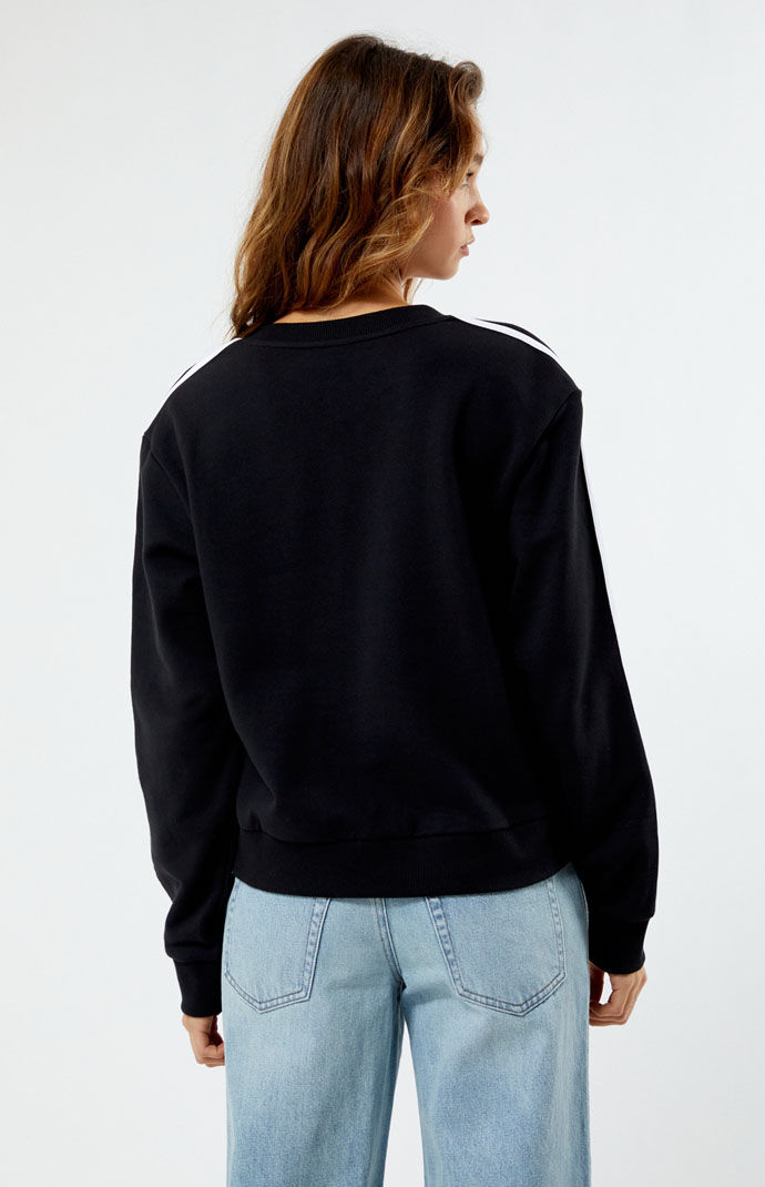 adidas Black 3 Stripes V Neck Sweatshirt PacSun